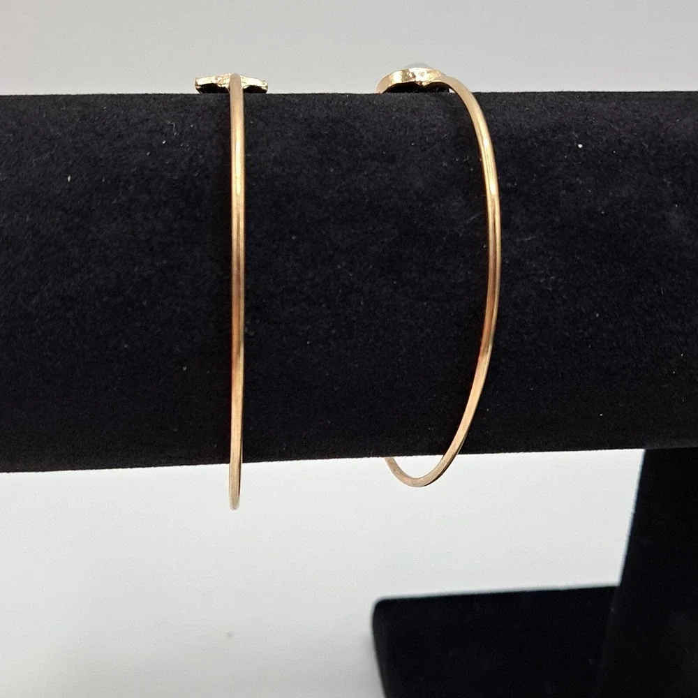 Gold‎ Bangle Bracelet Set Arrowhead Teardrop Rhinestone Stackable Boho Chic